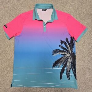 Sunday Swagger Mens West‎ Palm Ombre Polo Shirt Size XL Lightweight Preppy Golf